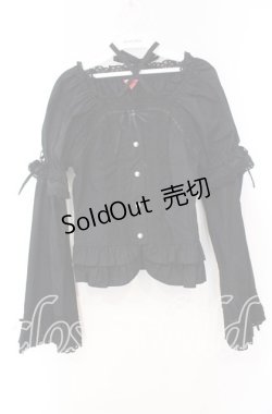 画像1: BABY,THE STARS SHINE BRIGHT / 姫袖後ろシャーリングブラウス  クロ×クロ O-25-11-10-076-BA-BL-IG-OS