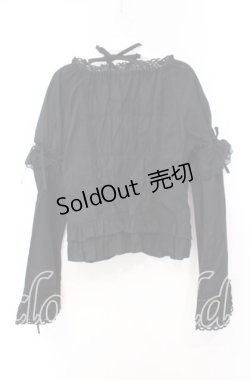 画像4: BABY,THE STARS SHINE BRIGHT / 姫袖後ろシャーリングブラウス  クロ×クロ O-25-11-10-076-BA-BL-IG-OS