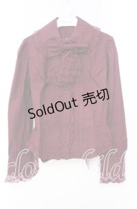 Innocent World / ミルフィーユリボンブラウス Ｓ ワイン O-25-11-10-077-IW-BL-IG-OS