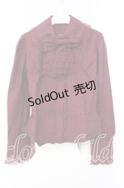 画像1: Innocent World / ミルフィーユリボンブラウス Ｓ ワイン O-25-11-10-077-IW-BL-IG-OS