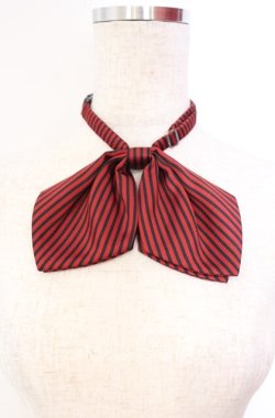 画像1: BPN / ストライプリボンタイ  ブラック×レッド O-25-11-10-013-GO-ZA-IG-OS