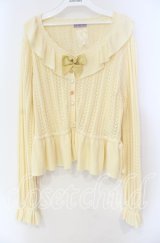 axes femme kawaii / プチローズニットカーデ  アイボリー O-25-11-10-080-AX-TO-IG-OS