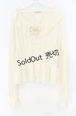 画像1: axes femme kawaii / プチローズニットカーデ  アイボリー O-25-11-10-080-AX-TO-IG-OS