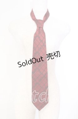 画像1: BPN / ジャガードネクタイ  レッド O-25-11-10-014-GO-ZA-IG-OS