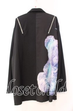 画像3: TRAVAS TOKYO / Furry bear necktie shirts/ネクタイ付きくまプリントシャツ  ブラック×パープル系 O-25-11-10-085-PU-BL-IG-OS