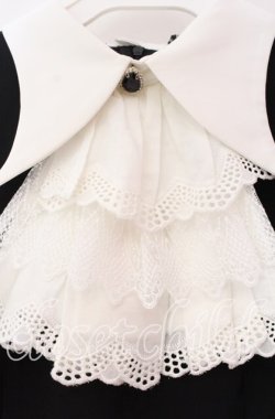 画像2: DARK IN LOVE / Gothic princess contrast ruffle neck dress　ドレス L ブラック×ホワイト O-25-11-10-087-PU-OP-IG-OS