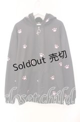 NieR Clothing / 猫耳付き肉球ZIP OUTER【内側ふわもこ防寒生地】 パーカー  ブラック O-25-11-10-088-PU-TO-IG-ZT322