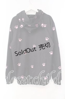 画像2: NieR Clothing / 猫耳付き肉球ZIP OUTER【内側ふわもこ防寒生地】 パーカー  ブラック O-25-11-10-088-PU-TO-IG-ZT322