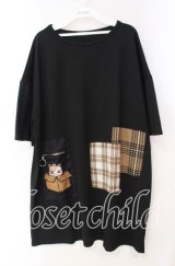 NieR Clothing / ジッパーポケット付きパッチワークプルオーバー【ミケ】  ブラック×ベージュ O-25-11-10-089-PU-TO-IG-ZT322