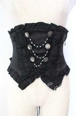 画像1: Sheglit / "Sirenetta"パールコルセット M ブラック O-25-11-10-015-EL-TO-OW-OS