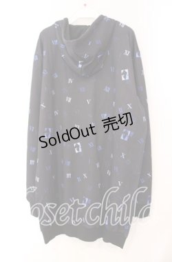 画像3: NieR Clothing / プリントZIPパーカー  ブラック×数字柄 O-25-11-10-091-PU-TO-IG-OS