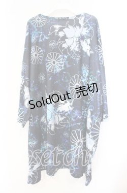 画像3: NieR Clothing / 超BIG SILHOUETTE CUTSEW【和柄九尾】 Tシャツ  ブラック×ブルー O-25-11-10-092-PU-TO-IG-OS