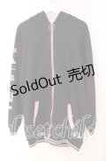 NieR Clothing / 耳付きDOUBLE ZIP PARKA 【内側防寒仕様】ちゃむちゃむver. パーカー  ブラック×ピンク O-25-11-10-093-PU-TO-IG-OS