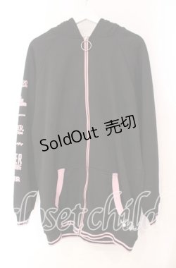画像1: NieR Clothing / 耳付きDOUBLE ZIP PARKA 【内側防寒仕様】ちゃむちゃむver. パーカー  ブラック×ピンク O-25-11-10-093-PU-TO-IG-OS