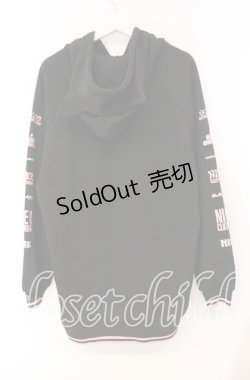 画像4: NieR Clothing / 耳付きDOUBLE ZIP PARKA 【内側防寒仕様】ちゃむちゃむver. パーカー  ブラック×ピンク O-25-11-10-093-PU-TO-IG-OS