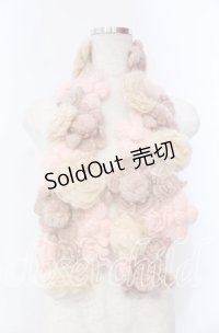 PINK HOUSE / グラデーションフラワーモチーフモヘアストール  ピンク O-25-11-10-002-LO-ZA-IG-OS