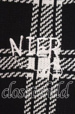 画像2: NieR Clothing / ポケット付き高品質ショート丈カーディガン  ブラック×ホワイト O-25-11-10-095-PU-TO-IG-OS