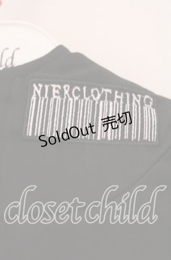 画像2: 【SALE】NieR CLOTHING / 裾フリルZIP OUTER【DESIGN刺繍】パーカー  ブラック O-25-11-10-096-PU-TO-IG-ZT265