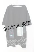 【SALE】NieR CLOTHING / ポケット付きパッチワークプルオーバー【シエル】  ブラック O-25-11-10-097-PU-TO-IG-ZT318