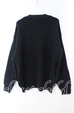 画像4: NieR Clothing / 刺繍入りニットカーディガン  ブラック O-25-11-10-099-PU-TO-IG-OS