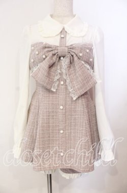 画像1: Ank Rouge / キラキラツイードリボンセットアップ M ピンク O-25-11-10-017-CA-OP-OW-OS