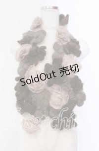 PINK HOUSE / グラデーションフラワーモチーフモヘアストール  ブラウン O-25-11-10-003-LO-ZA-IG-OS