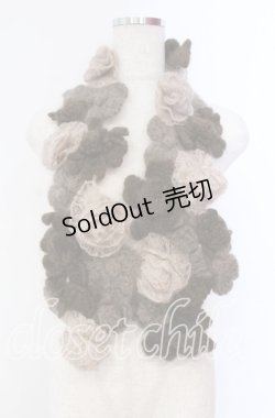 画像1: PINK HOUSE / グラデーションフラワーモチーフモヘアストール  ブラウン O-25-11-10-003-LO-ZA-IG-OS