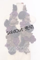 PINK HOUSE / グラデーションフラワーモチーフモヘアストール  パープル O-25-11-10-004-LO-ZA-IG-ZT486