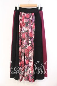 Qutie Frash / 和柄プリーツロングスカート  ピンク O-25-11-10-026-QU-SK-IG-OS