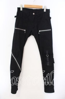 画像1: SEXY DYNAMITE LONDON / ブリーチZIPデザインパンツ XS ブラック O-25-11-10-031-PU-PA-OW-OS