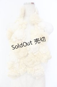 PINK HOUSE / グラデーションフラワーモチーフモヘアストール  アイボリー O-25-11-10-005-LO-ZA-IG-OS