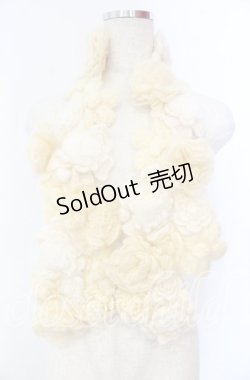 画像1: PINK HOUSE / グラデーションフラワーモチーフモヘアストール  アイボリー O-25-11-10-005-LO-ZA-IG-OS