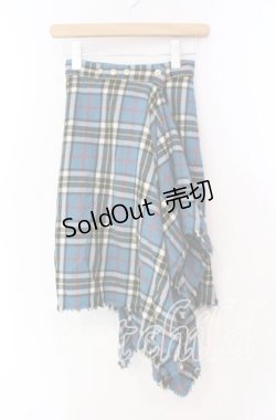 画像1: CHOICE（SEXY DYNAMITE LONDON） / カットオフタータンチェックスカート F（ミドル丈） ブルー O-25-11-10-033-PU-SK-OW-OS
