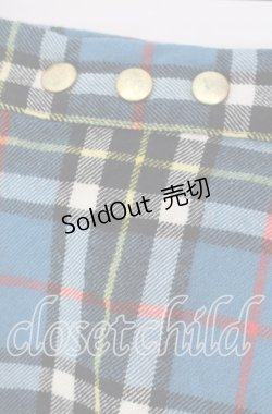 画像2: CHOICE（SEXY DYNAMITE LONDON） / カットオフタータンチェックスカート F（ミドル丈） ブルー O-25-11-10-033-PU-SK-OW-OS