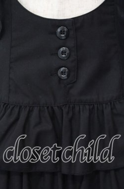 画像2: PEACE NOW / サスペンダーティアードスカート  ブラック O-25-11-10-034-PU-OP-IG-OS