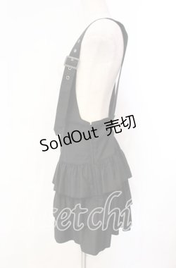 画像3: PEACE NOW / サスペンダーティアードスカート  ブラック O-25-11-10-034-PU-OP-IG-OS