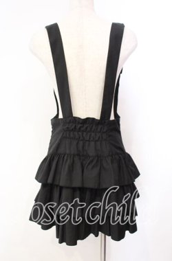 画像4: PEACE NOW / サスペンダーティアードスカート  ブラック O-25-11-10-034-PU-OP-IG-OS