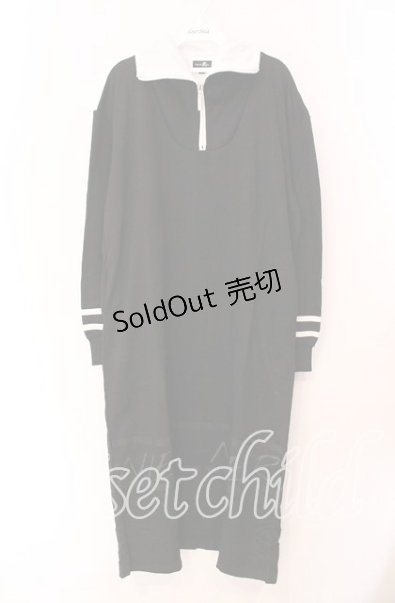 画像1: 【SALE】NieR CLOTHING / LOGO ZIPPER UNISEX LONGワンピース【ポケット付き】  ブラック×ホワイト O-25-11-11-026-PU-OP-IG-ZT266 (1)