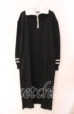 画像1: 【SALE】NieR CLOTHING / LOGO ZIPPER UNISEX LONGワンピース【ポケット付き】  ブラック×ホワイト O-25-11-11-026-PU-OP-IG-ZT266 (1)