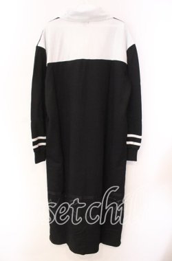 画像3: NieR Clothing / LOGO ZIPPER UNISEX LONGワンピース【ポケット付き】  ブラック×ホワイト O-25-11-11-026-PU-OP-IG-OS