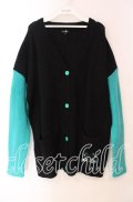 NieR Clothing / シエル配色ニットカーディガン  ブラック O-25-11-11-029-PU-TO-IG-OS