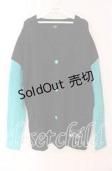 NieR Clothing / シエル配色ニットカーディガン  ブラック O-25-11-11-029-PU-TO-IG-ZT344