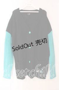 NieR Clothing / シエル配色ニットカーディガン  ブラック O-25-11-11-029-PU-TO-IG-ZT344