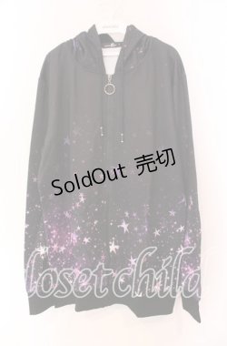 画像1: NieR Clothing / ZIP PARKA【PURPLE STAR】 パーカー  ブラック×パープル O-25-11-11-030-PU-TO-IG-ZT265