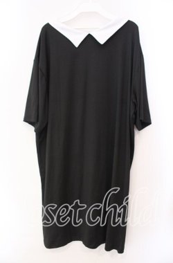 画像3: NieR Clothing / 襟付き半袖カットソー  ブラック×ホワイト O-25-11-11-031-PU-TO-IG-OS