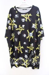 NieR Clothing / 転写Tシャツ  ブラック×イエロー O-25-11-11-038-PU-TS-IG-ZT339