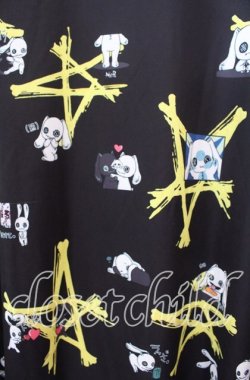 画像2: NieR Clothing / 転写Tシャツ  ブラック×イエロー O-25-11-11-038-PU-TS-IG-OS