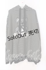Candy Stripper / ANARCHY BEAR BORDER フーディ  ブラック×ホワイト O-25-11-11-043-PU-TO-IG-OS
