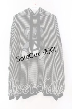 画像1: Candy Stripper / ANARCHY BEAR BORDER フーディ  ブラック×ホワイト O-25-11-11-043-PU-TO-IG-OS