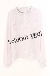 axes femme / ブローチ付ヴィンテージブラウス M ラベンダー O-25-11-11-046-AX-BL-OW-OS